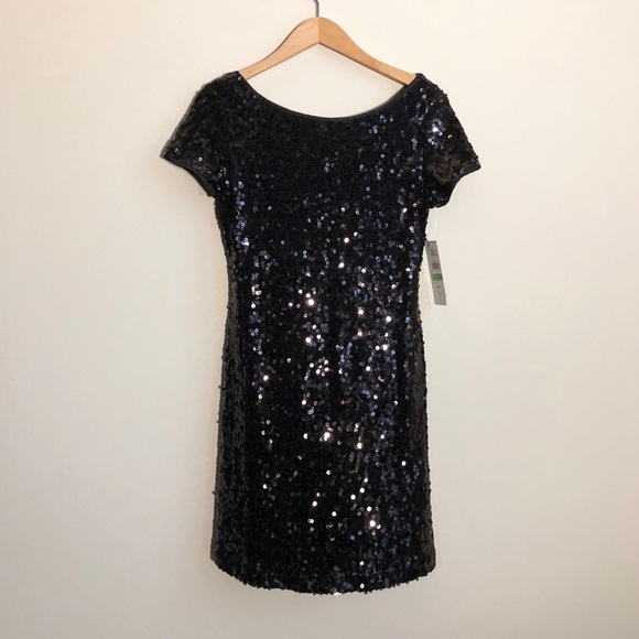 macy's black sequin dress